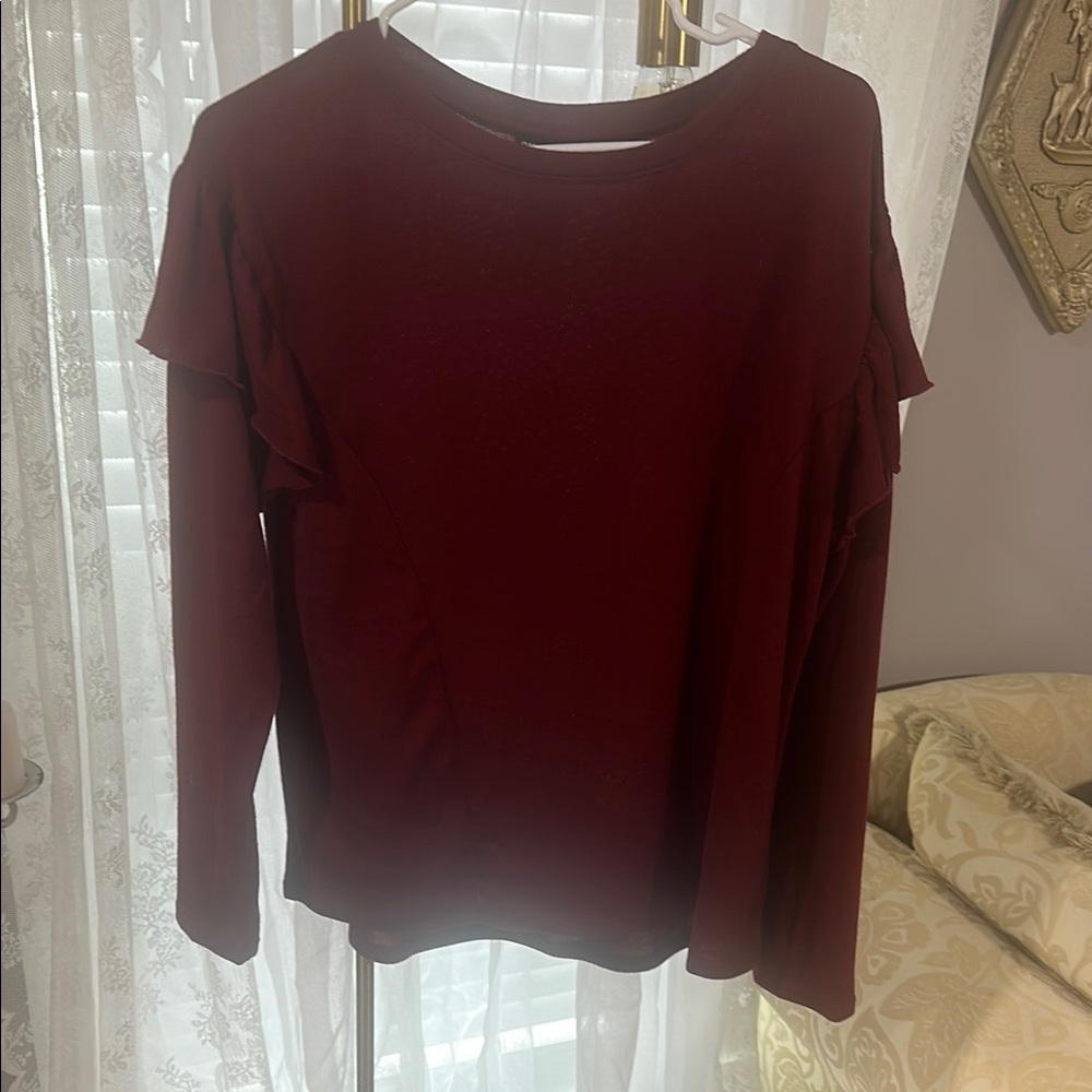 Wrangler Red Boxy Long Sleeve Sweater